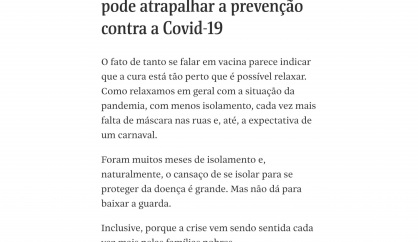 Covid-19: Prevenção x Vacina