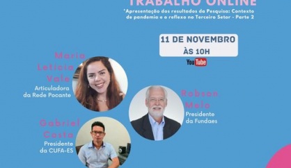 Webinar Contexto de Pandemia & Terceiro Setor: os desafios do trabalho online