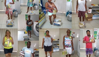 Ateliê de Ideias e Instituto Unimed Vitória doam cestas básicas a moradores do 