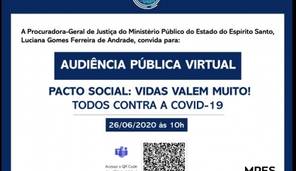 MPES faz audiência pública virtual com o tema 