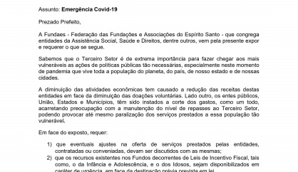 Fundaes envia ofício à AMUNES com solicitações de medidas a serem adotadas em relação à Entidades do Terceiro Setor Capixaba