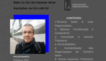 Inscrições abertas para minicurso sobre Contabilidade das Organizações do Terceiro Setor e seus novos Desafios